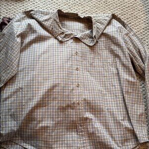 Carhartt Men’s Buttoned Plaid Shirts - Tan and Beige